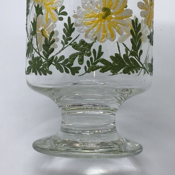 Rare Vintage Footed Libbey Daisy Glasses - Picture 7 of 8